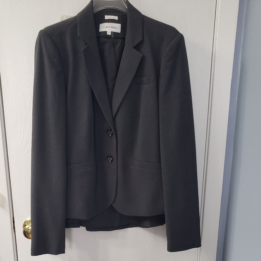 Calvin Klein Skirt Suit Set - Charcoal